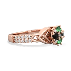 Lab Emerald Celtic Knot Cluster Engagement 14K Rose Gold ring R26443RD