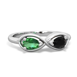 Lab Emerald Infinity 14K White Gold ring R5050