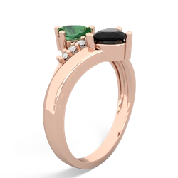 Lab Emerald Heart To Heart 14K Rose Gold ring R2064