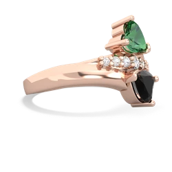 Lab Emerald Heart To Heart 14K Rose Gold ring R2064