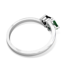 Lab Emerald Sweethearts 14K White Gold ring R5260