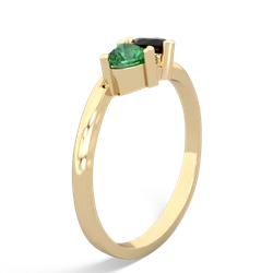 Lab Emerald Sweethearts 14K Yellow Gold ring R5260