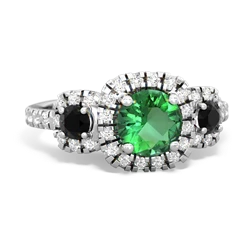 Lab Emerald Regal Halo 14K White Gold ring R5350