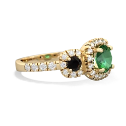 Lab Emerald Regal Halo 14K Yellow Gold ring R5350