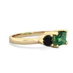 Lab Emerald Three Stone 14K Yellow Gold ring R5235