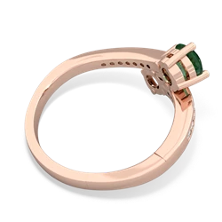 Lab Emerald Channel Set Two Stone 14K Rose Gold ring R5303