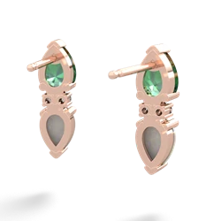 Lab Emerald Bowtie Drop 14K Rose Gold earrings E0865