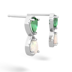 Lab Emerald Infinity 14K White Gold earrings E5050