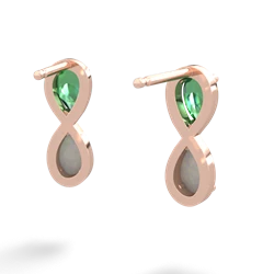 Lab Emerald Infinity 14K Rose Gold earrings E5050