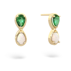 Lab Emerald Infinity 14K Yellow Gold earrings E5050