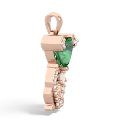 Lab Emerald Puppy Love 14K Rose Gold pendant P5800