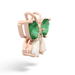 Lab Emerald Butterfly 14K Rose Gold pendant P2215