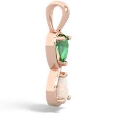 Lab Emerald Infinity 14K Rose Gold pendant P5050