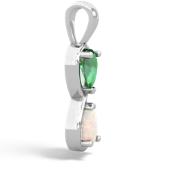 Lab Emerald Infinity 14K White Gold pendant P5050