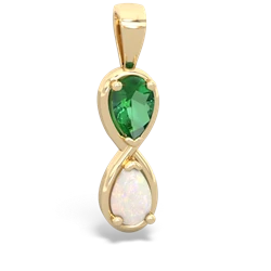 Lab Emerald Infinity 14K Yellow Gold pendant P5050