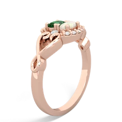 Lab Emerald Love Nest 14K Rose Gold ring R5860