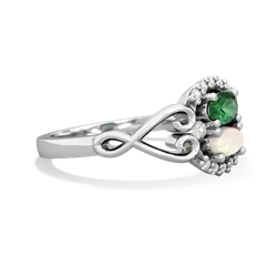 Lab Emerald Love Nest 14K White Gold ring R5860