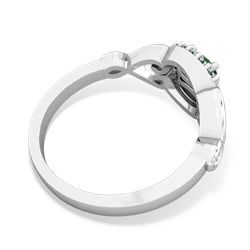 Lab Emerald Love Nest 14K White Gold ring R5860