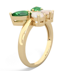 Lab Emerald Butterfly 14K Yellow Gold ring R2215