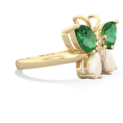 Lab Emerald Butterfly 14K Yellow Gold ring R2215