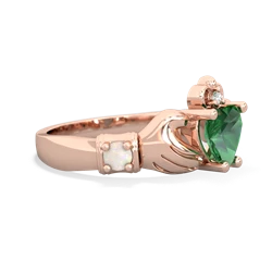 Lab Emerald Claddagh Keepsake 14K Rose Gold ring R5245