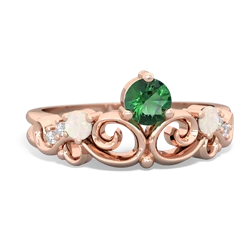 Lab Emerald Crown Keepsake 14K Rose Gold ring R5740