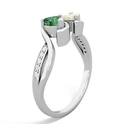 Lab Emerald Side By Side 14K White Gold ring R3090