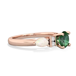 Lab Emerald 6Mm Round Eternal Embrace Engagement 14K Rose Gold ring R2005