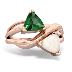 Lab Emerald Split Band Swirl 14K Rose Gold ring R2341