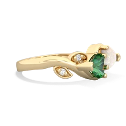 Lab Emerald Floral Elegance 14K Yellow Gold ring R5790