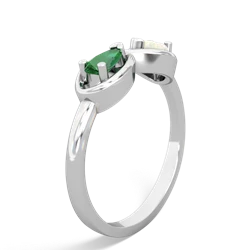 Lab Emerald Infinity 14K White Gold ring R5050