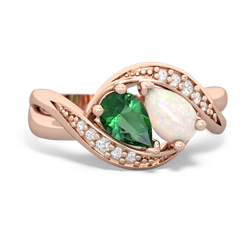 Lab Emerald Summer Winds 14K Rose Gold ring R5342