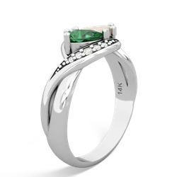 Lab Emerald Summer Winds 14K White Gold ring R5342