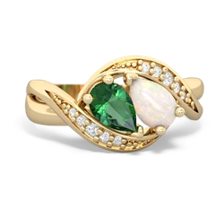 Lab Emerald Summer Winds 14K Yellow Gold ring R5342