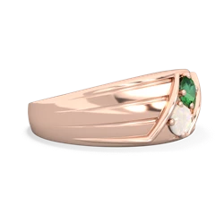 Lab Emerald Men's Streamline 14K Rose Gold ring R0460