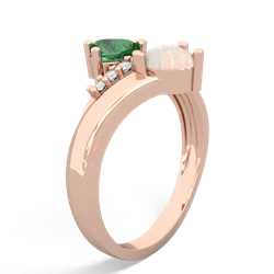 Lab Emerald Heart To Heart 14K Rose Gold ring R2064