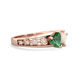 Lab Emerald Heart To Heart 14K Rose Gold ring R3342