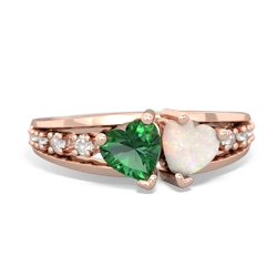 Lab Emerald Heart To Heart 14K Rose Gold ring R3342