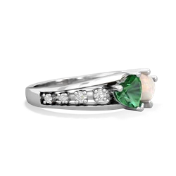 Lab Emerald Heart To Heart 14K White Gold ring R3342