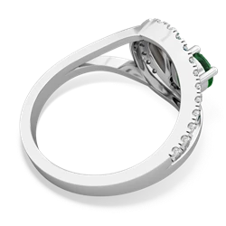 Lab Emerald Nestled Heart Keepsake 14K White Gold ring R5650