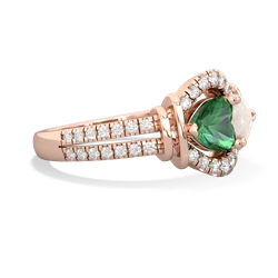 Lab Emerald Art-Deco Keepsake 14K Rose Gold ring R5630