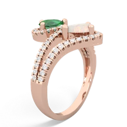 Lab Emerald Diamond Dazzler 14K Rose Gold ring R3000