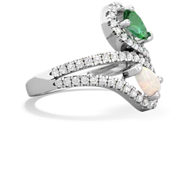 Lab Emerald Diamond Dazzler 14K White Gold ring R3000