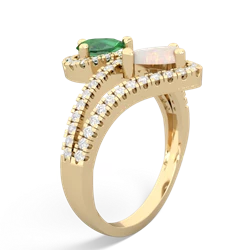 Lab Emerald Diamond Dazzler 14K Yellow Gold ring R3000