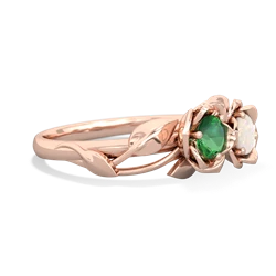 Lab Emerald Rose Garden 14K Rose Gold ring R5510