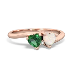 Lab Emerald Sweethearts 14K Rose Gold ring R5260