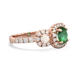 Lab Emerald Regal Halo 14K Rose Gold ring R5350