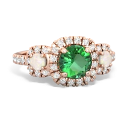 Lab Emerald Regal Halo 14K Rose Gold ring R5350