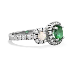 Lab Emerald Regal Halo 14K White Gold ring R5350