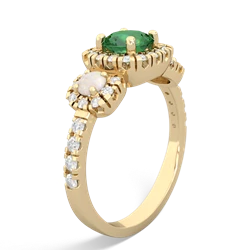 Lab Emerald Regal Halo 14K Yellow Gold ring R5350